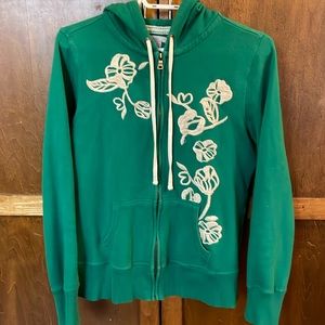 Old Navy green with embroidered flower design hoodie.